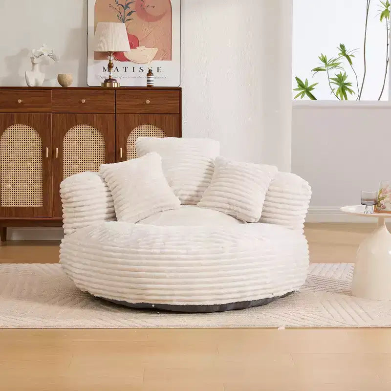 Sitzsacksofa für Erwachsene und Kinder, übergroßer Cord-Sitzsack mit 3 Kissen und Armlehnen für Wohnzimmer und Schlafzimmer