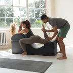 Avana Kami umwandelbare Chaiselongue / Yoga und Massage - 2-in-1-Hocker mit verstecktem ausklappbarem Yoga-Loungesessel, Mikrosamt - N/A