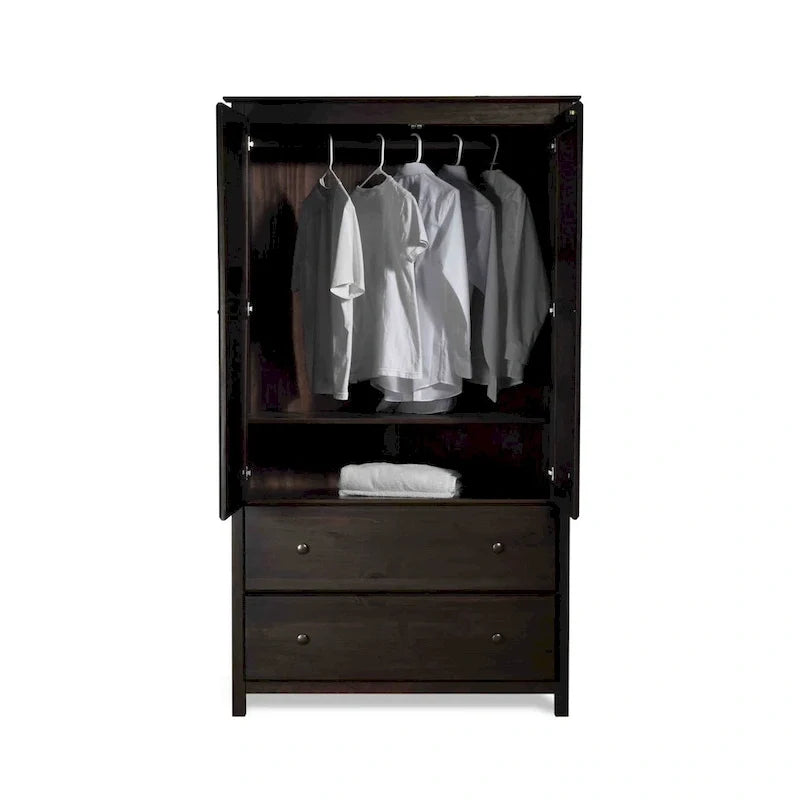 Kleiderschrank aus Massivholz mit 2 Türen - 41x72x22