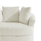 2er-Set übergroßer Cord-Sessel mit Drehfunktion, 43 W, und Kissen