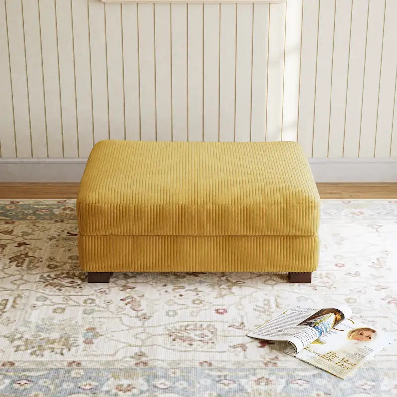 Grand pouf décoratif moderne en velours côtelé