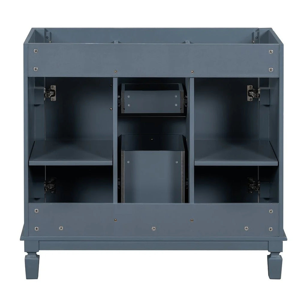Meuble-lavabo de salle de bains moderne de 36' avec lavabo intégré et armoire à miroir, 2 portes et 2 tiroirs