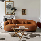 Blaine gebogenes Sofa im Japandi-Stil aus luxuriösem, modernem Bouclé-Stoff