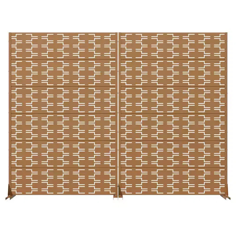 MAYEERTY Brick 01 brauner Raumteiler aus verzinktem Stahl, 72x47x16, 6-teiliger, beidseitiger rostfreier Sichtschutz