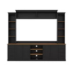 ModernLuxe 4-in-1-Unterhaltungszentrum im Landhausstil, passend für Fernseher bis 70, TV-Ständer-Medienkonsole mit verstellbaren Einlegeböden und Schubladen