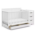 Lit de bébé convertible 5 en 1 avec table à langer et tiroir