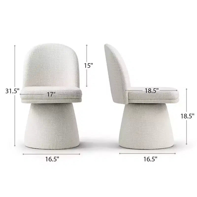 Set di 6 sedie da pranzo moderne girevoli a 360 e senza braccioli, con base a piedistallo, eleganti sedie d'accento per cucina, sala da pranzo o ufficio-Panipeachy