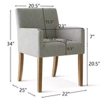 Set di 6 sedie da pranzo imbottite con braccioli, poltroncine moderne in lino con gambe in legno, sedie decorative per sala da pranzo e soggiorno - Panipeachy