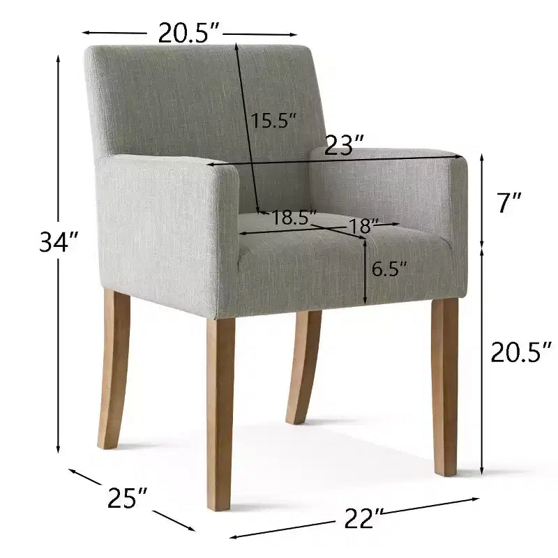 Set di 6 sedie da pranzo imbottite con braccioli, poltroncine moderne in lino con gambe in legno, sedie decorative per sala da pranzo e soggiorno - Panipeachy