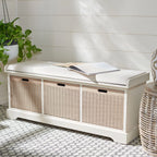 Panca contenitore SAFAVIEH Fiorello a 3 cassetti con cuscino - 47.3 W x 15 L x 19 H - 47Wx15Dx19H