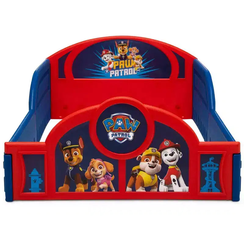 Delta Children Kunststoff-Kinderbett zum Schlafen und Spielen mit fest angebrachten Schutzgittern - PAW Patrol