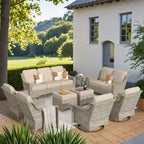 XIZZI 9-delige loungeset voor buiten met draaibare stoel