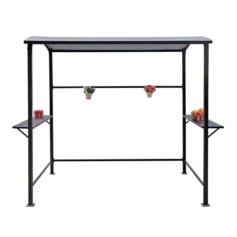 Grillpavillon mit Vordach für den Außenbereich, Stahlrahmen, 5 ft. x 8 ft.