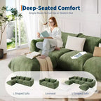 Αρθρωτός διθέσιος καναπές Love Seat από ύφασμα σενίλ, καναπές-σύννεφο με αφρό υψηλής ελαστικότητας, καναπές χωρίς σκελετό για μικρούς χώρους