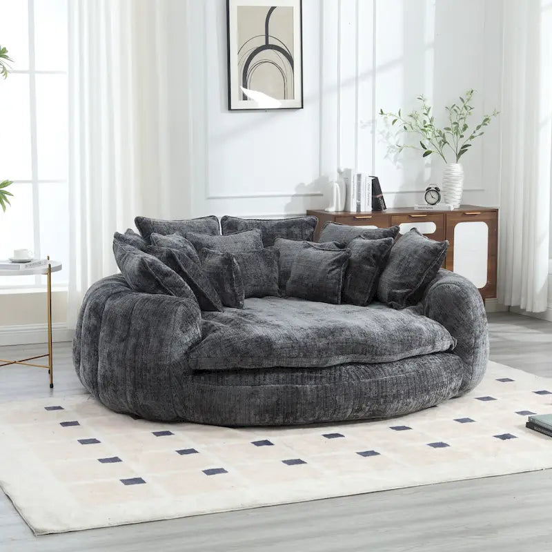 Komfortables Doppelschlafsofa im Loaf-Stil, übergroßes Schlafsofa mit Armlehnen