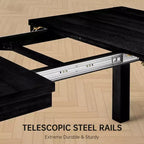 Moderne eetset - 80 tafel + 6 gestoffeerde stoelen, massief houten frame, tafelcapaciteit van 400 lbs, eenvoudig te monteren