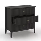 Heynemo Kommode mit 3 Schubladen, lackierter, 30 Zoll hoher Nachttisch aus Holz mit Stauraum, breite moderne Kommode mit kugelgelagerten Schienen