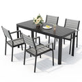 Aluminium tuinset voor buiten, 5/7-delig, met stapelbare stoelen en uitschuifbare tafel