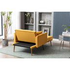 Poltrona letto da salotto in velluto con imbottitura capitonné e piedini color oro rosa