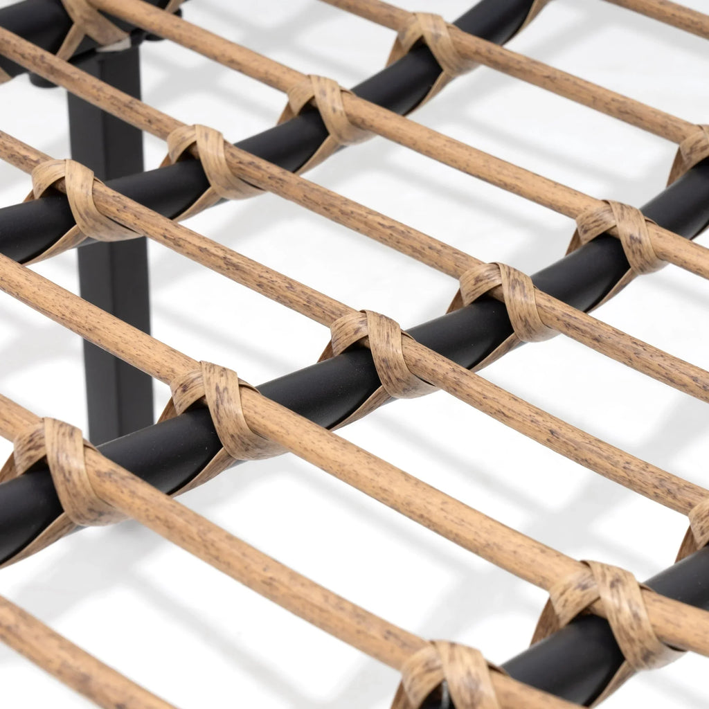 Poltrona doppia Papasan con cuscino, in rattan PE resistente a tutte le condizioni atmosferiche e struttura in metallo, per interni ed esterni