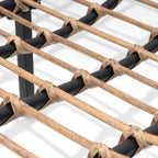 Poltrona doppia Papasan con cuscino, in rattan PE resistente a tutte le condizioni atmosferiche e struttura in metallo, per interni ed esterni