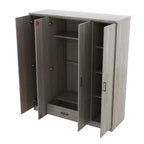Viertüriger Kleiderschrank aus Holz mit Kleiderstange, 1 Schublade und Einlegeböden