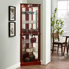 Eckvitrine, Kirschbaum/Walnuss, Glasvitrine mit 4 Türen