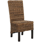 Set van 2 eetkamerstoelen van naturel rotan, 19W x 22D x 41H, boho-kuststijl