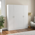 Armoire à deux portes autoportante pour chambre avec tringle à vêtements