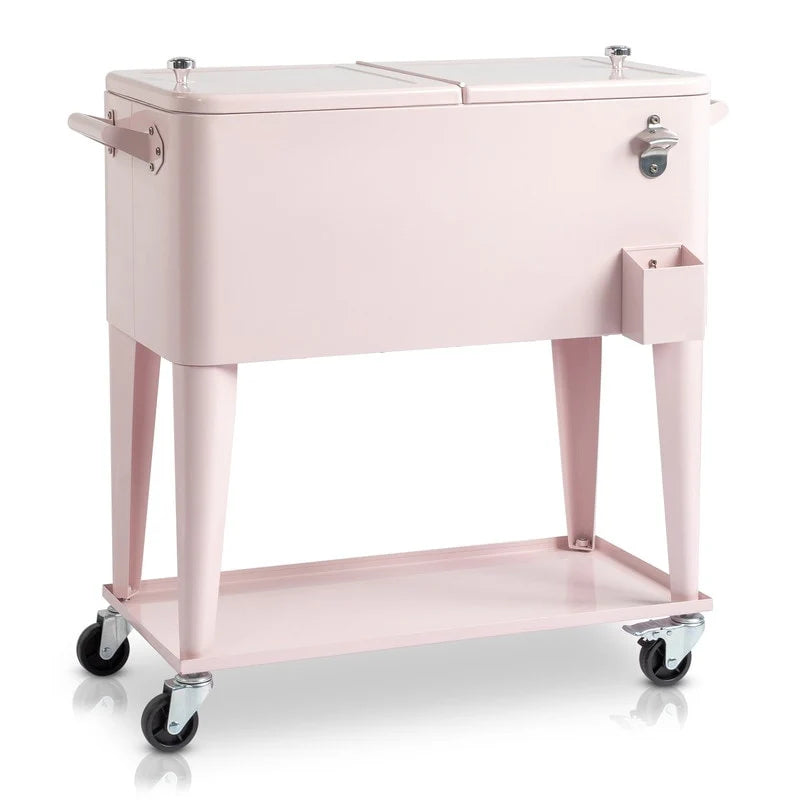 80QT koelbox van ijzer met spuitafwerking en plank