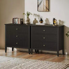 Heynemo Kommode mit 3 Schubladen, lackierter, 30 Zoll hoher Nachttisch aus Holz mit Stauraum, breite moderne Kommode mit kugelgelagerten Schienen
