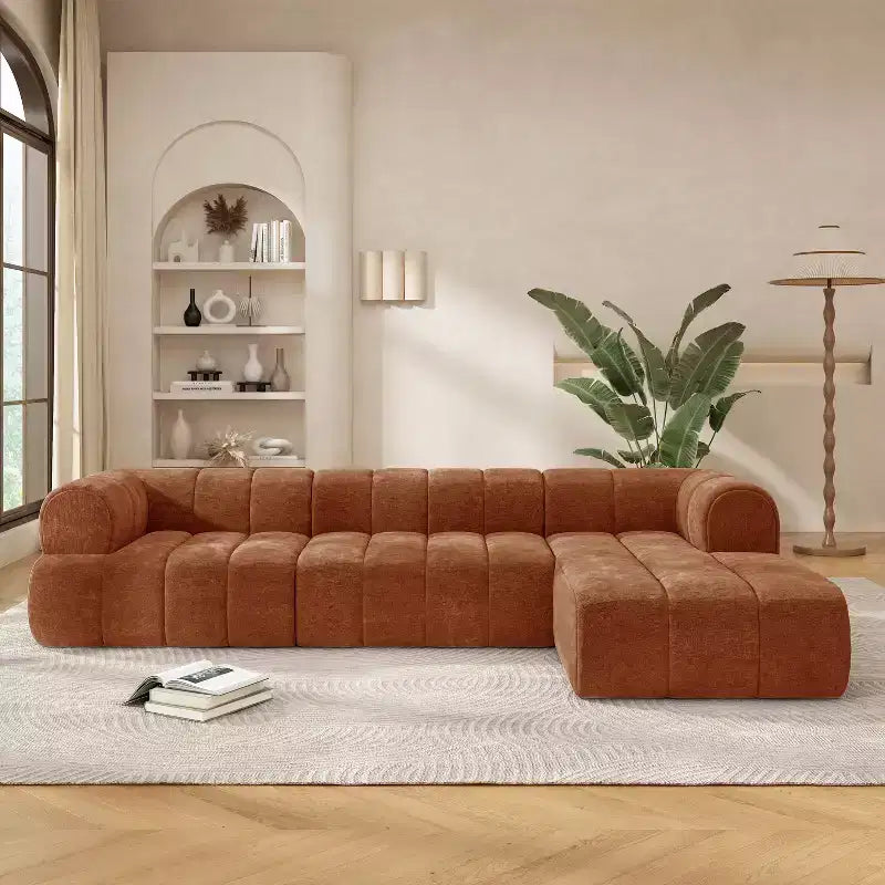 Christopher Knight Home Keri 122 moderne L-vormige hoekbank van schuim met hoge dichtheid en lage rugleuning