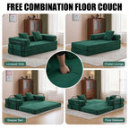 Verwandelbares Bodensofa-Bett mit Kissenlehne aus Chenille für Wohnzimmer und Schlafzimmer