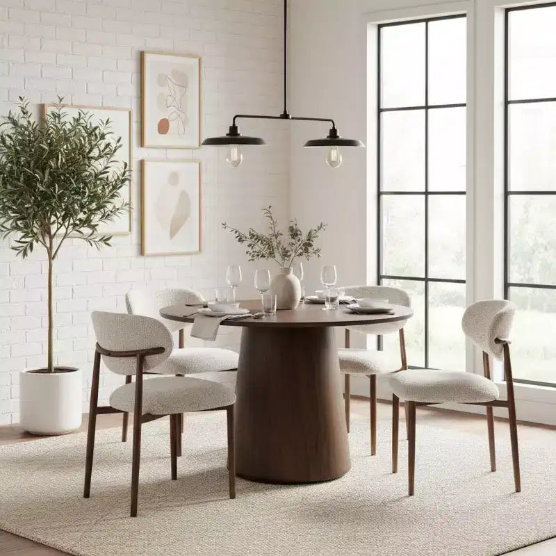 Set aus 4 modernen gepolsterten Esszimmerstühlen mit geschwungener Rückenlehne, armlose Seitenstühle mit Eisenrahmen für Esszimmer und Küche - Panipeachy