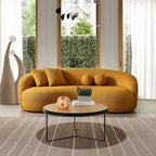 Blaine gebogenes Sofa im Japandi-Stil aus luxuriösem, modernem Bouclé-Stoff