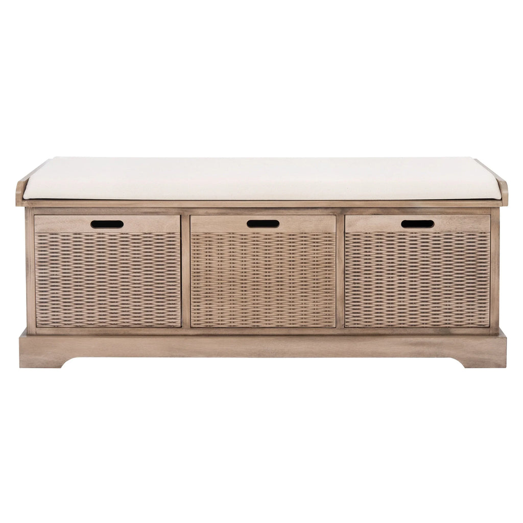 Panca contenitore SAFAVIEH Fiorello a 3 cassetti con cuscino - 47.3 W x 15 L x 19 H - 47Wx15Dx19H