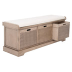 Panca contenitore SAFAVIEH Fiorello a 3 cassetti con cuscino - 47.3 W x 15 L x 19 H - 47Wx15Dx19H