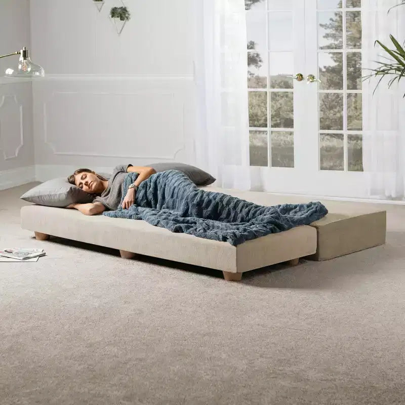 Tagesbett / ausziehbares Schlafsofa in Queen-Size - Microvelvet