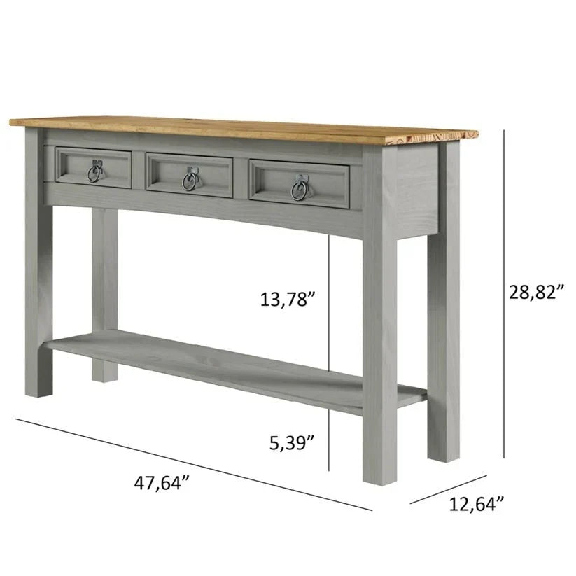 Konsolentisch aus Holz für den Flur mit 3 Schubladen Corona | Furniture Dash - N/A