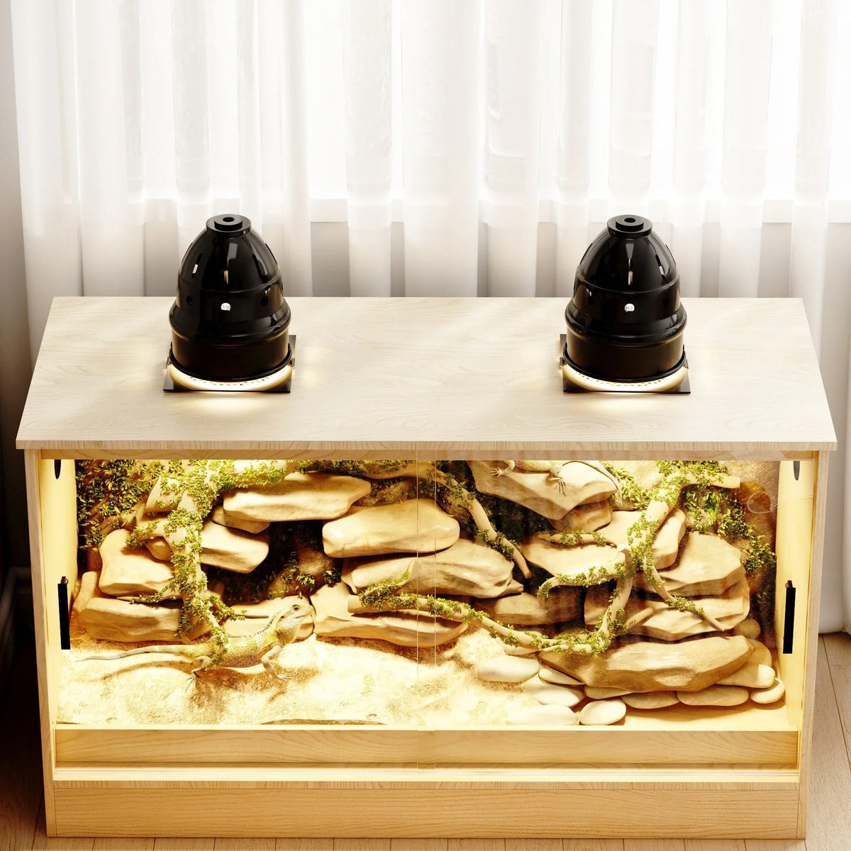 Reptiliengehege - Geräumiges Terrarium für Eidechsen, Schlangen und mehr - 47.2