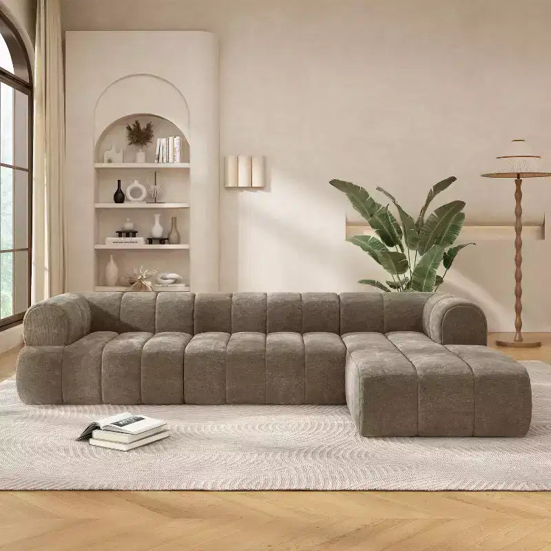 Christopher Knight Home Keri 122 moderne L-vormige hoekbank van schuim met hoge dichtheid en lage rugleuning