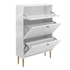 CLIHOME Schuhschrank für den Eingangsbereich mit Stauraum für 24 Paar Schuhe, Klappschubladen, Schuhregal und Organizer