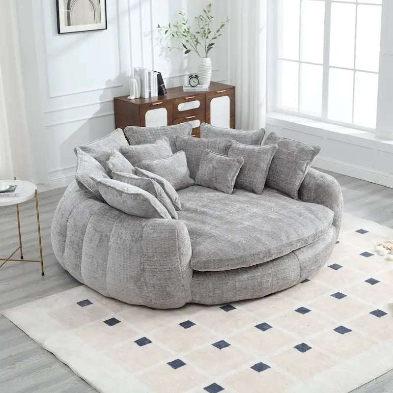 Komfortables Doppelschlafsofa im Loaf-Stil, übergroßes Schlafsofa mit Armlehnen