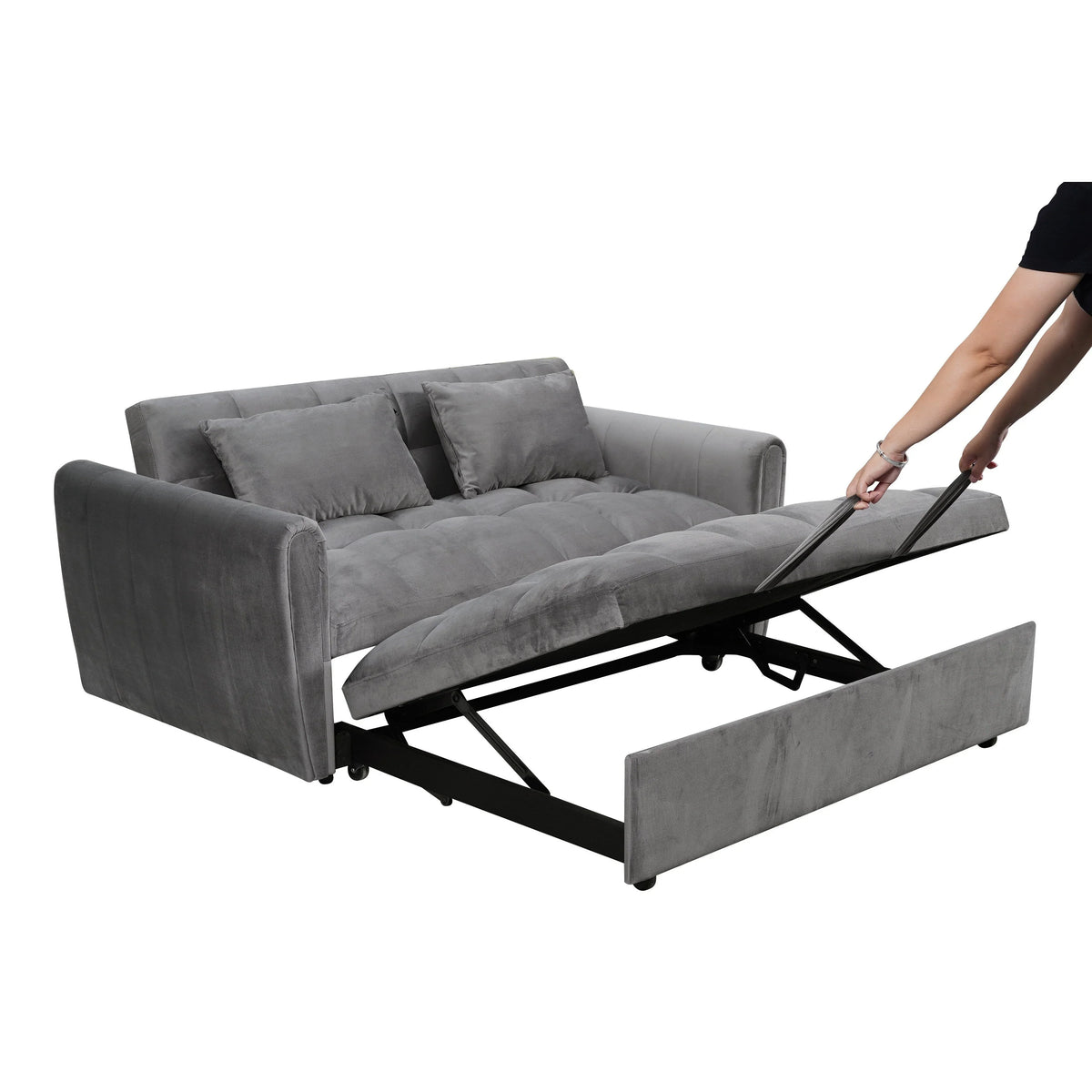 64.96 Samt-Schlafsofa, 3-in-1, mit verstellbarer Rückenlehne, Aufbewahrungstasche und einer Tragfähigkeit von 500lb