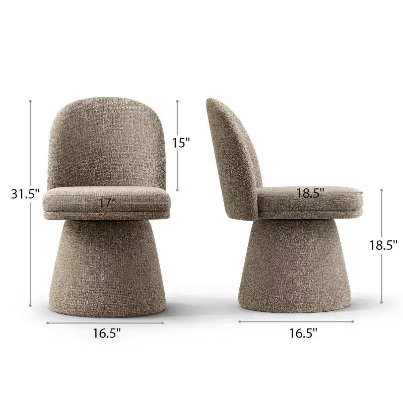 Set di 6 sedie da pranzo moderne girevoli a 360 e senza braccioli, con base a piedistallo, eleganti sedie d'accento per cucina, sala da pranzo o ufficio-Panipeachy