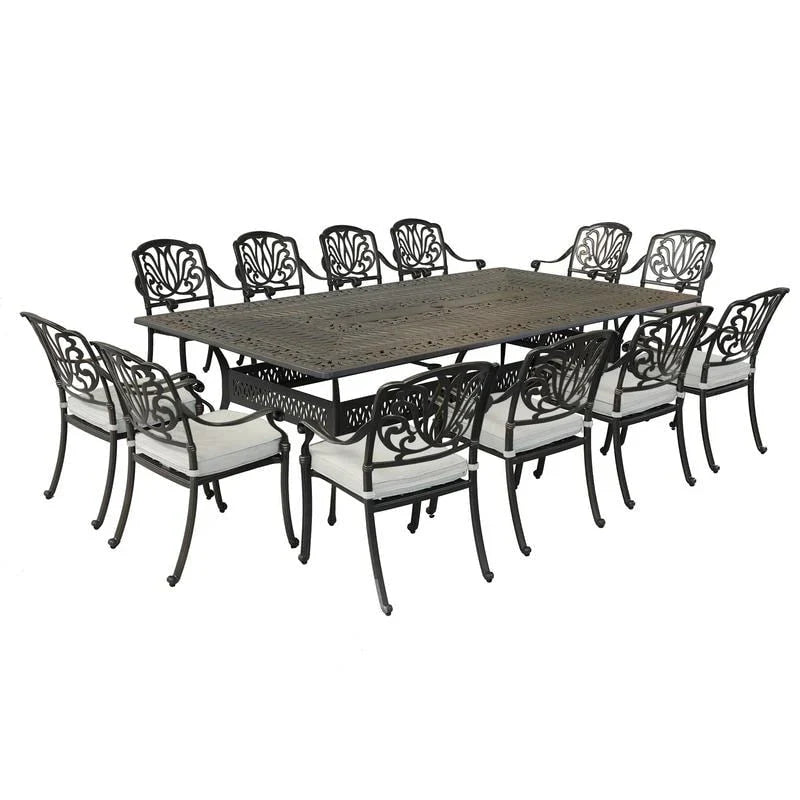 Set da pranzo in alluminio color canna di fucile da 13 pezzi Manasquan di Havenside Home