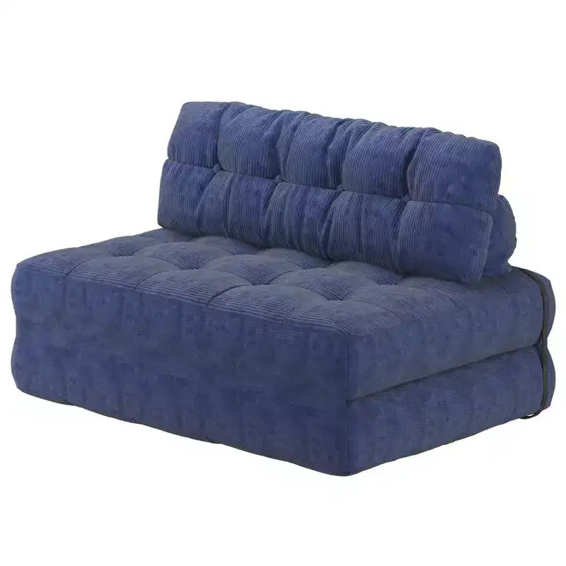 Klappbares Schlafsofa-Futon aus Cord in voller Größe, umwandelbarer Bodenschlafsessel mit Kissen und Rückenstütze