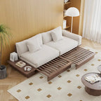 JASIWAY Modernes Sofa aus Massivholz mit Bezug aus Baumwollleinen
