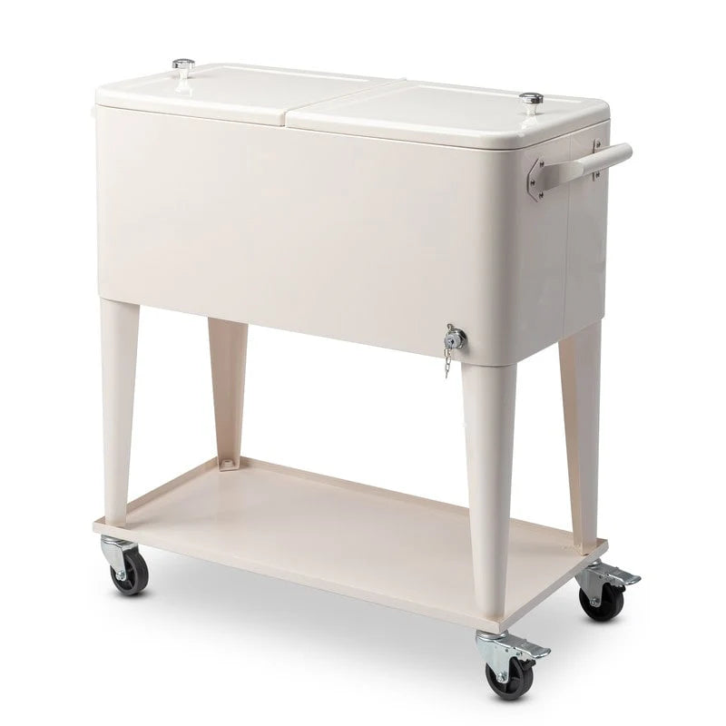 80QT koelbox van ijzer met spuitafwerking en plank