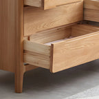 Commode double traditionnelle en chêne naturel pour chambre à coucher